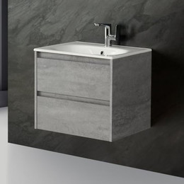 Тумба подвесная с раковиной BelBagno KRAFT-600-2C-SO-CG 60 см, Cemento Grigio, Цвет фасада: Cemento Grigio фото 