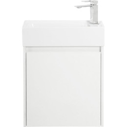 Тумба подвесная с раковиной BelBagno KRAFT MINI-500/260-1A-SO-BO-L 50 см, Bianco Opaco фото 