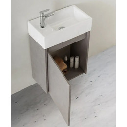 Тумба подвесная с раковиной BelBagno KRAFT MINI-500/260-1A-SO-CG-L 50 см, Cemento Grigio фото 