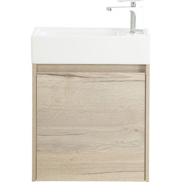 Тумба подвесная с раковиной BelBagno KRAFT MINI-500/260-1A-SO-RGB-L 50 см, Rovere Galifax Bianco фото 