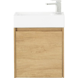 Тумба подвесная с раковиной BelBagno KRAFT MINI-500/260-1A-SO-RNN-L 50 см, Rovere Nebrasca Nature фото 