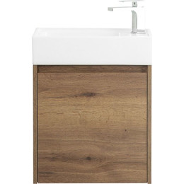 Тумба подвесная с раковиной BelBagno KRAFT MINI-500/260-1A-SO-RT-R 50 см, Rovere Tabacco фото 
