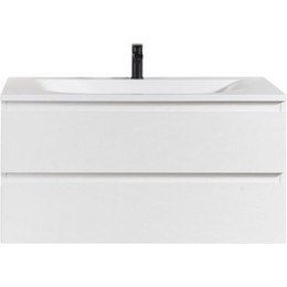 Тумба подвесная с раковиной Cezares MOLVENO-80-2C-SO-BG 80 см, Bianco Ghiaccio фото 