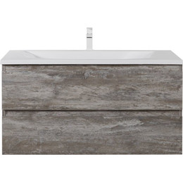 Тумба подвесная с раковиной Cezares MOLVENO-80-2C-SO-LG 80 см, Legno Grigio фото 