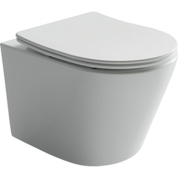 Унитаз подвесной ceramicanova Balearica Rimless CN6000 с тонкой крышкой микролифт, Цвет производителя: белый фото 