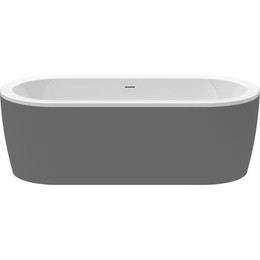 Ванна отдельностоящая Cezares Slim Central 180x80 см Slim Central-180-80-60-NERO-SET, белый/черный матовый фото 