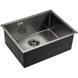 Кухонная мойка Emar EMB-123 PVD Nano Dark 1,2 мм, чёрный, Цвет производителя: чёрный фото 