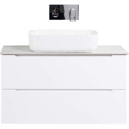 Тумба подвесная со столешницей BelBagno Etna 100 см ETNA-1000-2C-SO-BO-P+KEP-100-CESTR, Цвет фасада: Bianco Opaco фото 