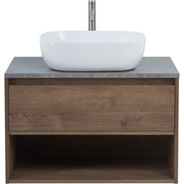Тумба подвесная со столешницей BelBagno Kraft 100 см KRAFT-1000-1C-SO-RT+KEP-100-MGL фото 