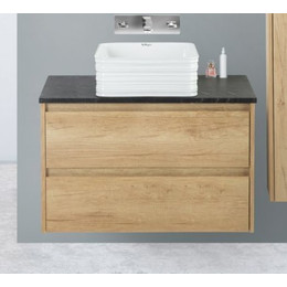 Тумба подвесная со столешницей BelBagno Kraft 80 см KRAFT-800-2C-SO-RNN+KEP-80-MNO-W0 фото 