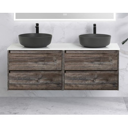 Тумба подвесная со столешницей BelBagno Kraft 120 см KRAFT-600-2C-SO-PP+EK-120-2-BL фото 