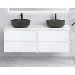 Тумба подвесная со столешницей BelBagno Kraft 120 см KRAFT-600-2C-SO-BO+EK-120-2-BL фото 