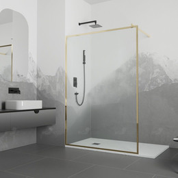 Душевая перегородка RGW WA-12G 120x195 см 32101212-16 с кронштейном в комплекте, золото/прозрачное фото 