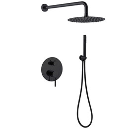 Душевая система для душа Abber Emotion AF8818B, черный матовый фото 