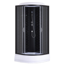 Душевая кабина Loranto 100х100 см CS-6610-25GB 100, черный/серое фото 