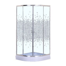 Душевое ограждение Loranto 90x90 см CS-8015GB 90, хром/серое фото 