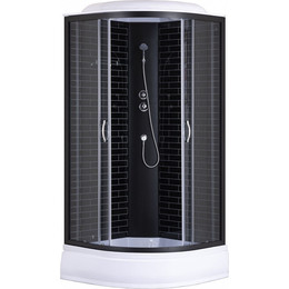 Душевая кабина Loranto 100х100 см CS-6610-25GB 100, черный/серое фото 