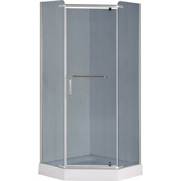 Душевое ограждение Loranto 100x100 см CS-816S B 100 (GRAY) сатин/серое фото 