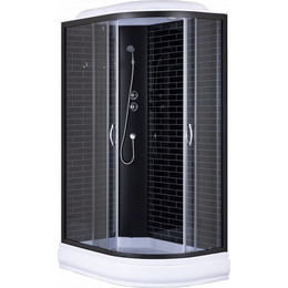 Душевая кабина Loranto 120х80 см CS-66120-20L GB 120, черный/серое фото 
