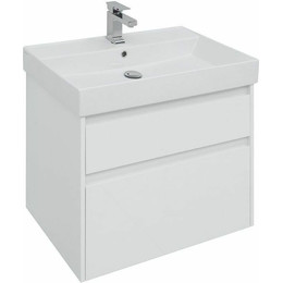 Тумба подвесная с раковиной Aquanet Nova Lite 75 см 242272 (2 ящика) белый, Цвет фасада: белый фото 