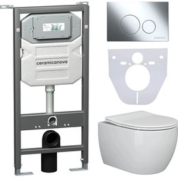 Инсталляция с подвесным унитазом ceramicanova Play Rimless CN3001_1001CH_1000 фото 