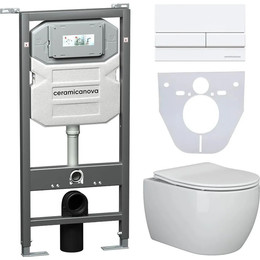 Инсталляция с подвесным унитазом ceramicanova Play Rimless CN3001_1002W_1000 фото 
