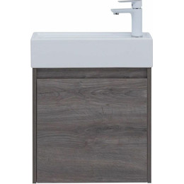 Тумба подвесная с раковиной Aquanet Nova Lite 50 см 298854 (1 дверца) дуб рошелье, Цвет фасада: дуб рошелье фото 