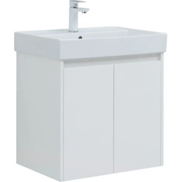 Тумба подвесная с раковиной Aquanet Nova Lite 60 см 298847 (2 дверцы) белый, Цвет фасада: белый фото 
