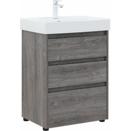 Тумба напольная с раковиной Aquanet Nova Lite 60 см 302470 (3 ящика) дуб рошелье, Цвет фасада: дуб рошелье фото 