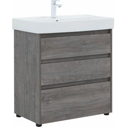 Тумба напольная с раковиной Aquanet Nova Lite 75 см 302473 (3 ящика) дуб рошелье, Цвет фасада: дуб рошелье фото 