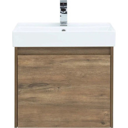 Тумба подвесная с раковиной Aquanet Nova Lite 60 см 249511 (1 ящик) дуб рустикальный, Цвет фасада: тёмное дерево фото 