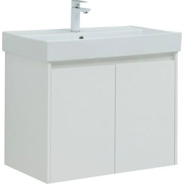 Тумба подвесная с раковиной Aquanet Nova Lite 75 см 298850 (2 дверцы) белый, Цвет фасада: белый фото 