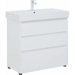Тумба напольная с раковиной Aquanet Nova Lite 85 см 302475 (3 ящика) белый, Цвет фасада: белый фото 