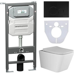 Инсталляция с подвесным унитазом ceramicanova Metric Rimless CN3007_1001B_1000 фото 