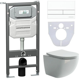 Инсталляция с подвесным унитазом ceramicanova Forma Rimless CN3009_1002W_1000 фото 