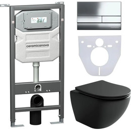 Инсталляция с подвесным унитазом ceramicanova Metropol Rimless CN4002MB_1002CH_1000 фото 