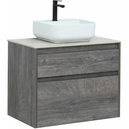 Тумба подвесная со столешницей Aquanet Nova Lite 75 см 242273 (2 ящика) дуб рошелье, Цвет фасада: дуб рошелье фото 