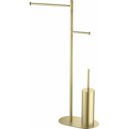 Стойка с держателем и ёршиком Timo Saona 13085/17, цвет золото матовое фото 