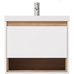 Тумба подвесная с раковиной Mirsant Scandy 60 см, белый фото 