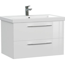 Тумба подвесная с раковиной Cersanit Lara 70 см 64135, 2 ящика, белый фото 