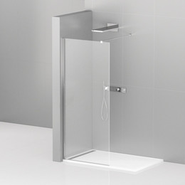 Душевая перегородка Cezares 85 см LIBERTA-L-1-85-120-C-Cr (подрезаемый кронштейн, стекло 8 мм) хром/прозрачное фото 