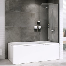 Шторка для ванны Abber Ewiges Wasser 80 см AG52080B, черный/прозрачное фото 