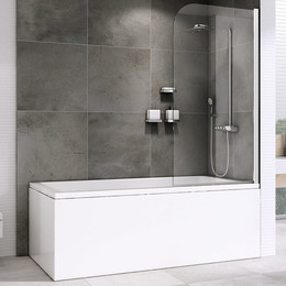 Шторка для ванны Abber Ewiges Wasser 80 см AG52080, хром/прозрачное фото 