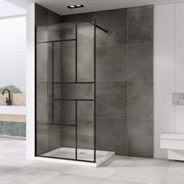 Душевая перегородка Abber Immer Offen 120 см AG63120B8 (стекло 8 мм), черный/прозрачное фото 