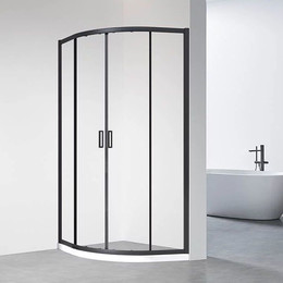 Душевое ограждение Veconi Rovigo 80 см RV01B-80-01-C7, чёрный/прозрачное фото 