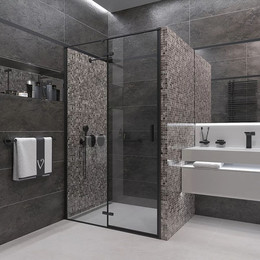 Душевая дверь Veconi Vianno 80 см VN73B-80-01-C4, чёрный/прозрачное фото 