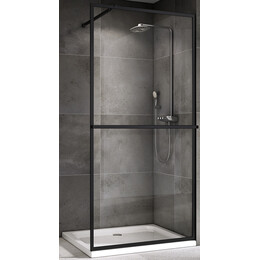 Душевая перегородка Abber Immer Offen 120 см AG60120B8 (стекло 8 мм), черный/прозрачное фото 