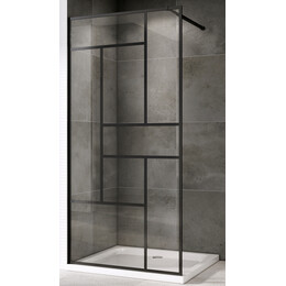 Душевая перегородка Abber Immer Offen 100 см AG63100B8 (стекло 8 мм), черный/прозрачное фото 