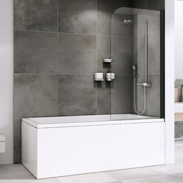 Шторка для ванны Abber Ewiges Wasser 100 см AG52100B, черный/прозрачное фото 