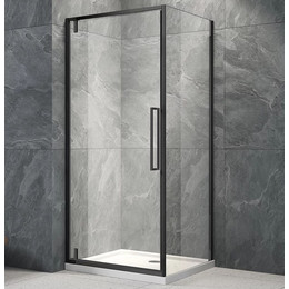 Душевое ограждение Veconi Rovigo 80x90 см RV033B-8090-01-C7, чёрный/прозрачное фото 